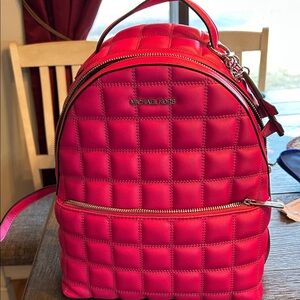 Michael Kors Vibrant Pink Quilted Backpack